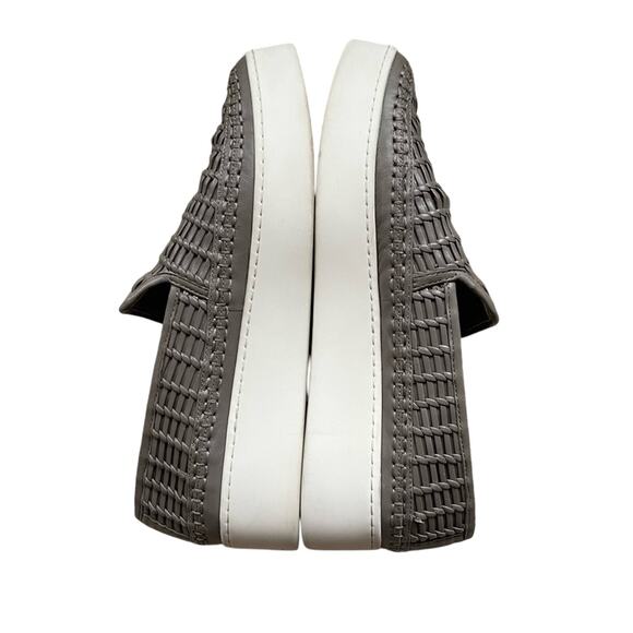 Vince Stafford Platform Sneakers Loafers Leather Slip On Woven Women’s 8.5 Gray - Picture 5 of 17